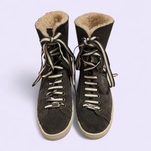 UGG Starlyn Shearling Lined HighTop Sneaker Boots Charcoal Gray Women's 7.5 EUC